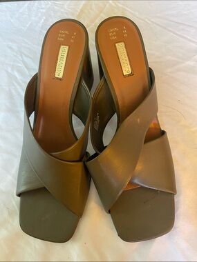 Primark Olive Cross-Band Slide Heels